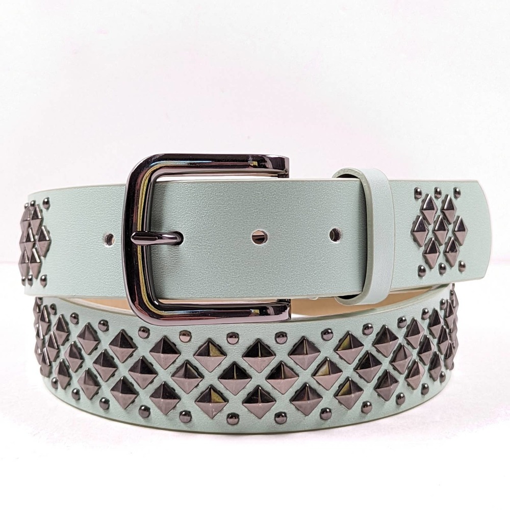 Metal Studded Vegan Leather Belt Unisex Y2K Goth Punk Rock Grunge Size Large